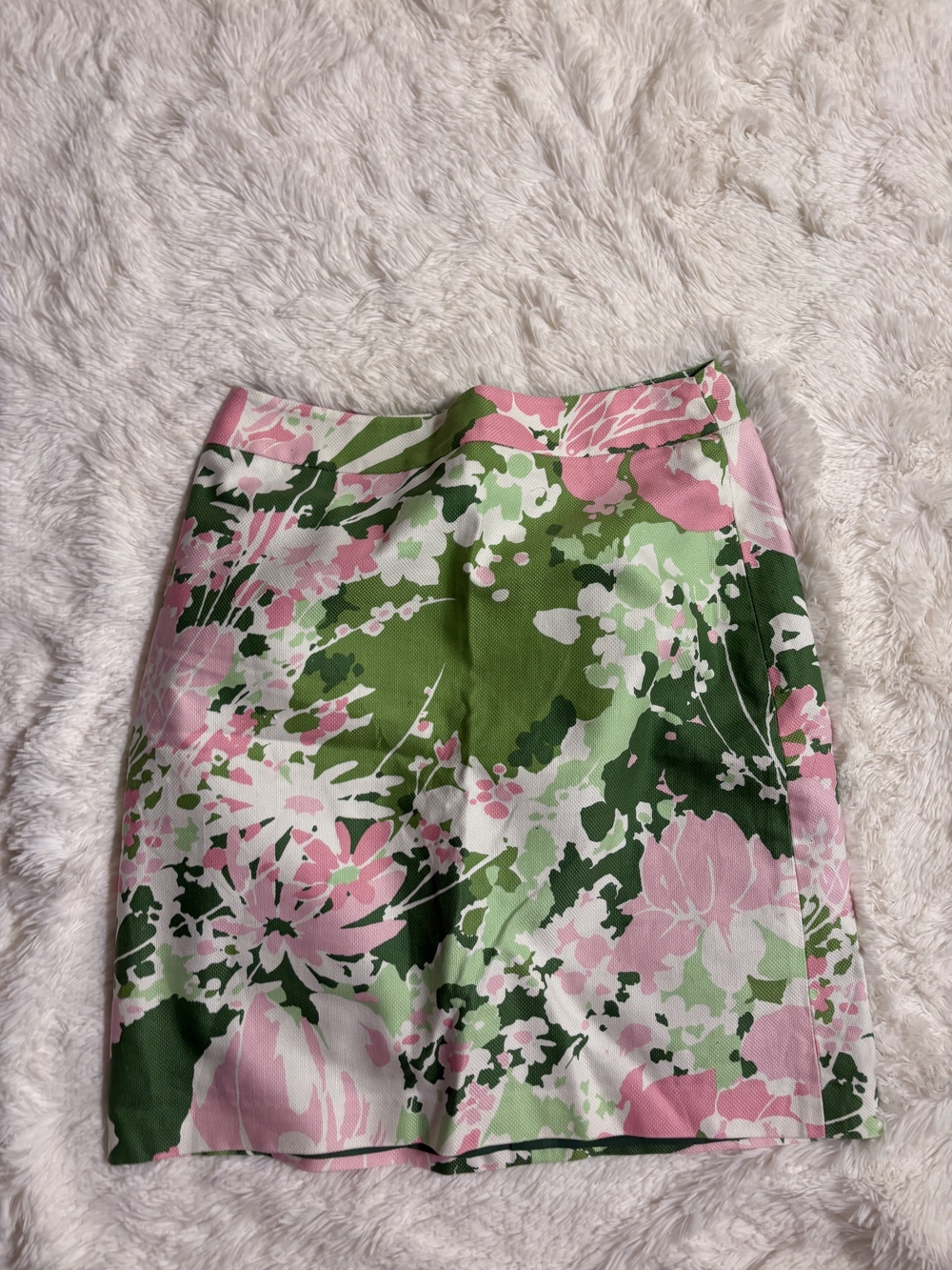 Talbots Pink and Green Floral Skirt Size 12